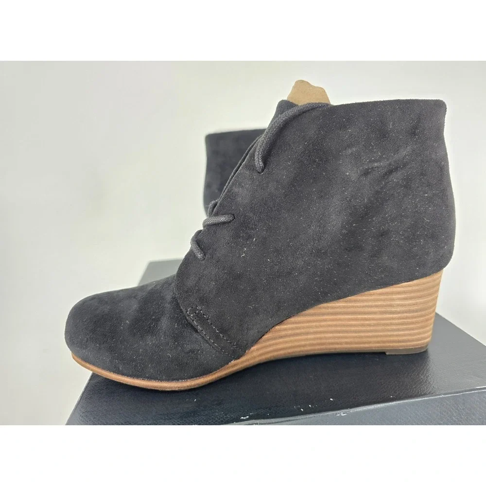 Dr Scholls Shoes Womens 6 M Dakota Wedge Heels‎ Ankle Booties Black Velvet